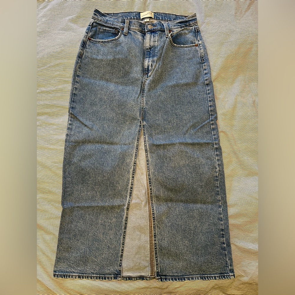 Universal Thread Blue Denim Skirt with Front Slit
